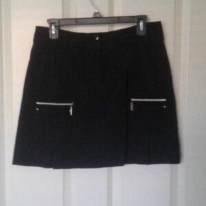 Jamie Sadock size 8 Black skort with silver zippers
